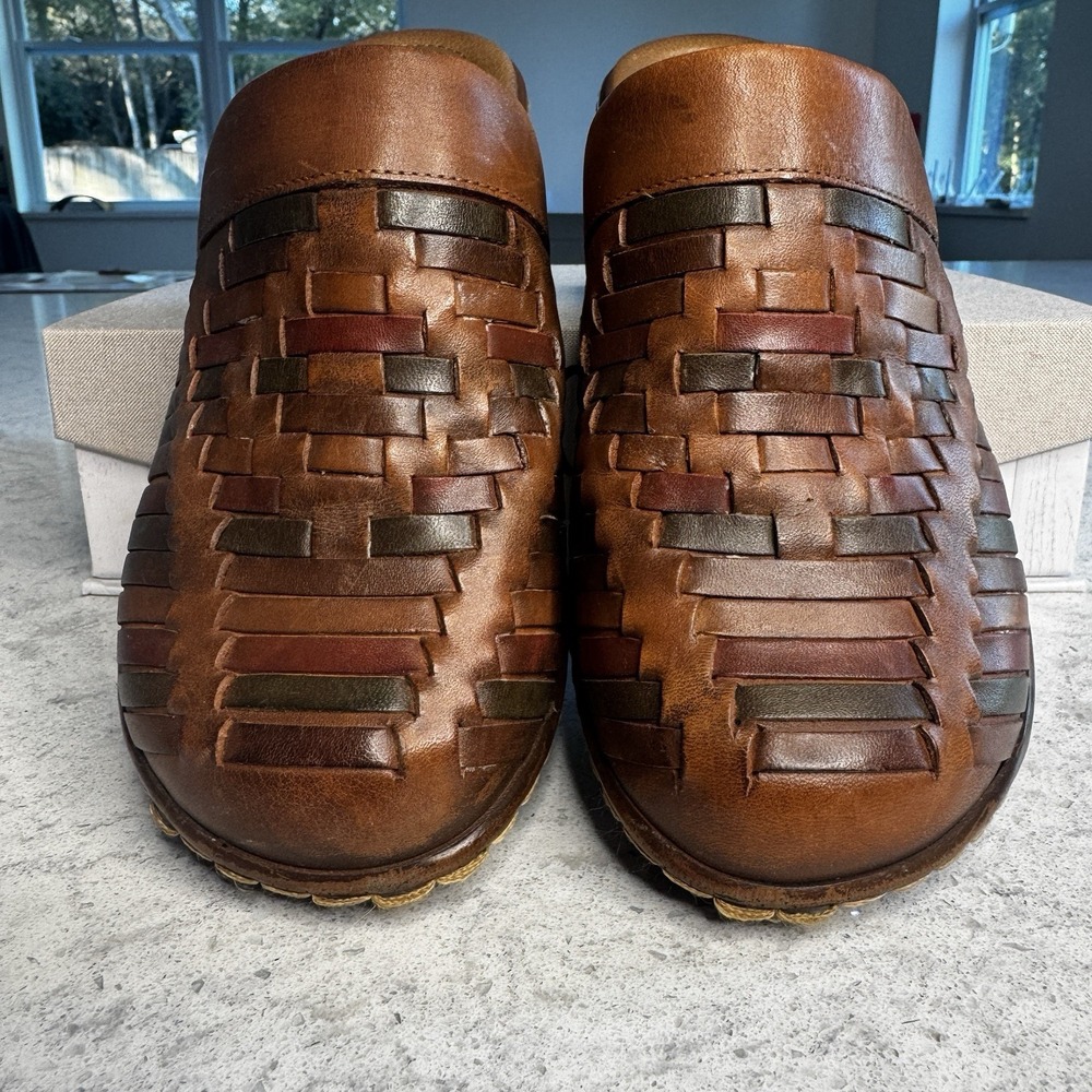 Born Womens Yucatan Multi Color Woven Slip On Clogs Mules Leather Upper Size 9 - Picture 13 of 16
